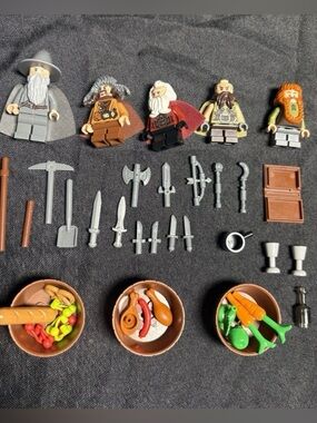 LEGO 5 The Hobbit Minifigures Brand NEW Minifigs With Accessories Dwarf LOTR Lot